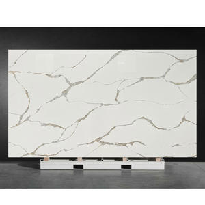 NV881 Fascinant haut de gamme minimaliste nouvelle scène villa d'ingénierie résidentielle pierre de quartz artificielle armoire de cuisine dalle supérieure - Product Image 1