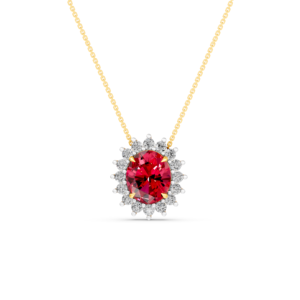 Collier personnalisé en or massif 14K 9K 10K 18K avec pierre précieuse de laboratoire 6 carats, certifié IGI, bijoux fins éthiques, MOQ 3 pièces 10 pièces RJC OEM ODM NK706717 - Product Image 1