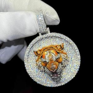 Pendentif Tigre en Moissanite_ Charme Hip Hop en Argent 925, Bijoux Personnalisés en Ligne en Inde - Product Image 6