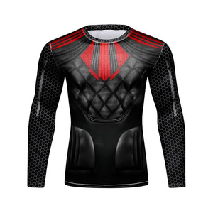 T-shirt de compression unisexe respirant et extensible pour MMA, sous-vêtement de sport, couche de base d'entraînement, performance OEM 100% - Product Image 6