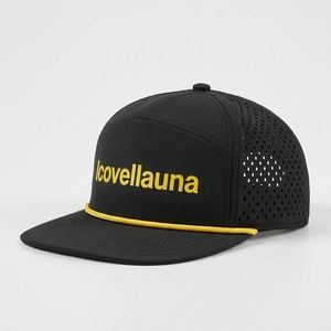 Casquette Snapback 5 Panneaux Personnalisée à Visière Plate, Découpée au Laser, Perforée, Logo Brodé Plat, OEM ODM, Faible MOQ, Marque Privée, Sport et Plein Air - Product Image 2