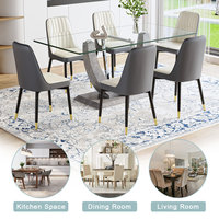 Table à manger rectangulaire moderne en métal durable et écologique de haute qualité, ensemble de 5 chaises, meubles pour la maison, pour villa, école