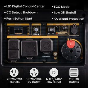 Générateur Inverter Portable à Essence 5000W, Puissance Nominale Max 5500W, Moteur 4 Temps, Équipement Électrique - Product Image 4