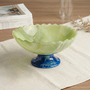 Bol décoratif en résine écologique de style glamour avec bord ondulé, fait main, pour servir les fruits, décoration d'intérieur, centre de table de mariage - Product Image 4