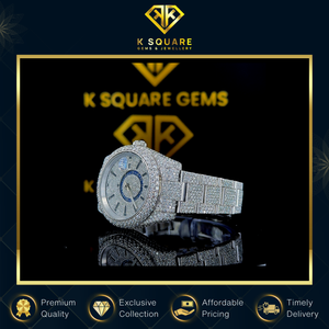 Montre de qualité supérieure à mouvement automatique à quartz, résistante à l'eau, VVS, unisexe, en acier inoxydable, verre saphir, diamant moissanite - Product Image 4