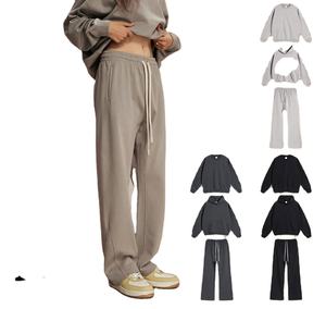 Sudadera con capucha y logotipo personalizado Unisex de corte holgado de 430g, Conjunto de sudadera para correr, ropa de calle, Jersey, conjunto de Jogger, chándal, Pantalones - Product Image 3