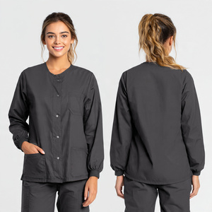 Long Sleeve <b>Scrub</b> Jacket Nurse Fleece Medical <b>Scrubs</b> Jackets - Product Image 5