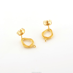 ต่างหูเม็ดสีทองแบบแปลกๆทันสมัยต่างหูรูปทรงเรขาคณิตที่เรียบง่ายเครื่องประดับอัญมณีน้ำหนักเบาขายส่ง - Product Image 4
