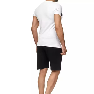Ensemble coordonné unisexe pour homme, motif chevron, tissu extensible respirant, t-shirt à manches courtes et short, tenue décontractée d'été en deux pièces - Product Image 3