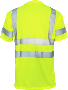Camiseta de Seguridad Reflectante de Alta Visibilidad, Manga Corta, Ropa de Trabajo, Poliéster, con Bolsillo, Uniforme para Construcción y Tráfico - Product Image 4