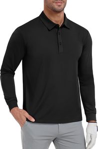 Polo pour homme à manches longues en polycoton, séchage rapide, tissu performant anti-humidité, été - Product Image 3