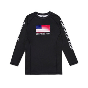 เสื้อรัดกล้ามเนื้อสำหรับฝึกซ้อม MMA ยี่ห้อ Shoyorol รุ่น AI-RG-216 ผลิตโดยโรงงาน RTS OEM แบบสั่งทำพิเศษ ผ้าสแปนเด็กซ์ แขนยาว ป้องกันแสงแดด ผ้ารัดรูปกระชับร่างกาย - Product Image 5