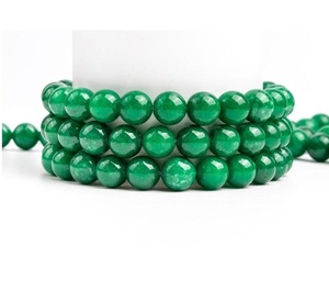 Cuentas Sueltas Redondas Facetadas de Resina Verde para Hacer Pulseras, Manualidades de Joyería DIY - Product Image 1