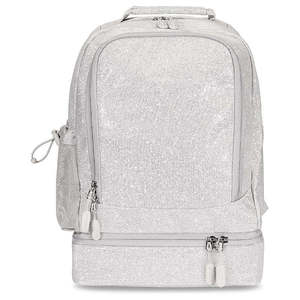 Mochila Deportiva Casual de Microfibra Blanca con Múltiples Bolsillos y Compartimento con Cierre, Capacidad de 30-40L - Product Image 1