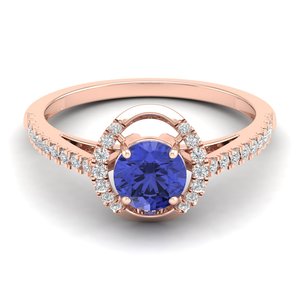 Anillo Infinito de Tanzanita con Corte Redondo de 0.84Ct y Oro de 14K, Precio al por Mayor REYES, para Mujer, Certificado IGI, Joyería Fina con Diamantes - Product Image 1