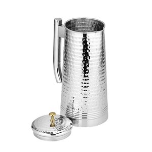 Carafe à eau en acier inoxydable 1800 ml, design martelé, avec couvercle et poignée, pour eau, jus et limonade - Product Image 3