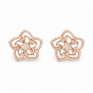 Conjunto de Collar de Lujo con Circonitas Cúbicas Florales, Conjunto de Joyería Nupcial de Plata de Ley 925 para Mujer - Product Image 3
