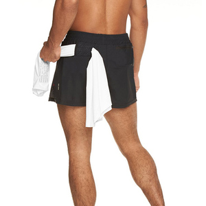 Short de sport unisexe personnalisé à séchage rapide, style vintage, en polyester, pour la course et la gym, avec compression intégrée - Product Image 4