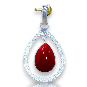 Colgante de coral artesanal elaborado en plata de ley y joyería de plata 925 - Product Image 1