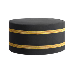 Red Cross Embroidered Black Ceremonial <b>Hat</b> Sir Knight Templar Regalia Crown <b>Cap</b> - Premium Gold Bullion Headwear - Product Image 2