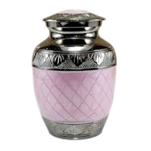 Elegant Sky Blue Enamel & Nickel Plated Brass Cremation Urn For Human Ashes Secure Threaded Lid Metal <b>Memorial</b> <b>Keepsake</b> Jar - Product Image 4