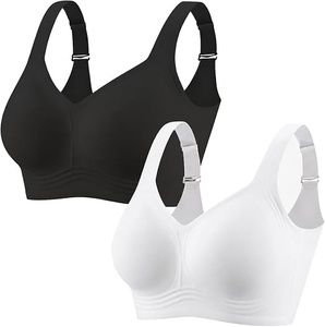 Sujetador deportivo sin costuras para mujer, talla grande, espalda cruzada, copa completa, sin aros, estampado de leopardo, elastano, poliéster, tirantes ajustables, para todas las estaciones - Product Image 6