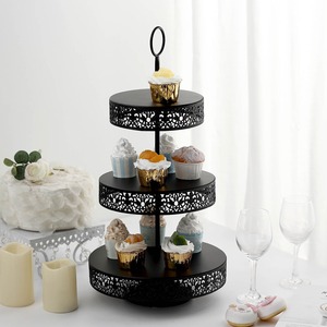 Nordic Style <b>Tiered</b> Serving Stand Sleek Stainless Steel Display Tray for Modern Dining and Parties Use - Product Image 6