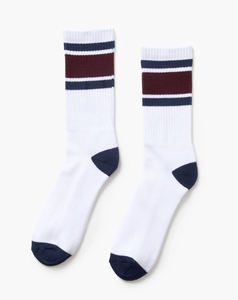 Chaussettes d'hiver pour hommes en tricot de qualité supérieure, confortables, durables, respirantes, blanches, avec broderie machine, en spandex/coton - Product Image 1