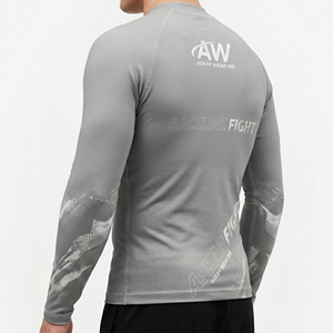 เสื้อแรชการ์ดแขนยาวสำหรับผู้ชาย ยี่ห้อ Askar Wear ผ้าแห้งเร็ว ผสมสแปนเด็กซ์และโพลีเอสเตอร์ พิมพ์ลายโลโก้ด้านหน้า เหมาะสำหรับเล่นกีฬา - Product Image 4
