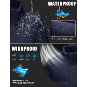 Veste d'hiver longue pour homme avec broderie personnalisée sur le devant, doublure lisse et support de production de vêtements - Product Image 6