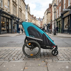 Remorque-vélo poussette-jogging pliable TC-2024S pour bébé, siège individuel avec ceinture de sécurité, idéale pour les aventures en plein air - Product Image 2