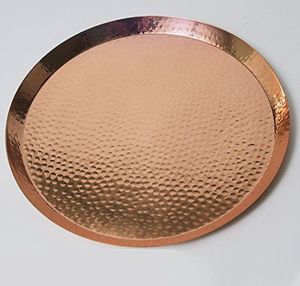 Ensemble de plateaux de service ronds en métal, finition polie faite à la main, design moderne pour la salle à manger et la décoration - Product Image 4