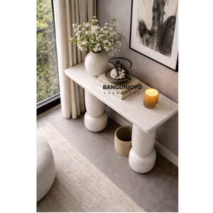 Mesa Consola de Madera Sólida, Estilo Minimalista 2026, Muebles para Sala de Estar - Product Image 2