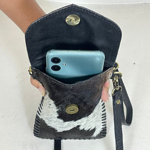 Drop Shipping Factory Wholesale Luxury Women Mobile <b>Mini</b> Bag High Quality Genuine <b>Hand</b> Tooled Cowhide Leather Fashion Lady Style - Product Image 6