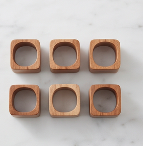 Ronds de serviette en bois faits à la main pour la mise en table, idéaux pour une décoration écologique et les repas quotidiens - Product Image 2