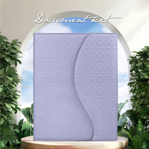 Stylish diamond-patterned streamlined corner clip-leather <b>A4</b> document organizer Bag/Notebook/Tree fold-bag/Music score folder - Product Image 1