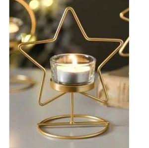 Artículo Decorativo para el Hogar y Hoteles, Portavelas Votivo de Diseño Estrellado, de Alta Calidad, Tamaño Personalizado, Portavelas de Metal - Product Image 1