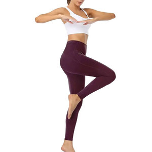 Women Yoga Set 2 Piece High Waist <b>Leggings</b> <b>Crop</b> Top Racerback Scoop Neck Full Length Spandex Polyester Seamless Four-Way Stretch - Product Image 2