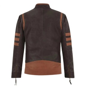 Wolverine Leather Jacket Distressed Brown Biker Jacket X-<b>Men</b> Origins <b>Cosplay</b> <b>Costume</b> <b>for</b> <b>Men</b> - Product Image 2