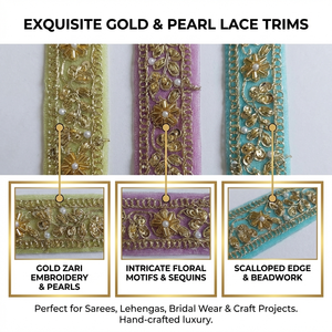 Multi Coloured Embroidered Lace Trim Luxury Ethnic Floral Border for Wedding Dress Garment Accessories Craft DIY Sewing Lace - Product Image 6