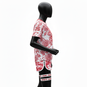 Ensemble t-shirt et short pour femme, tissu polyester et élasthanne haute élasticité, 200 GSM, vêtements de sport légers, logo personnalisé, ensembles pour femmes - Product Image 4