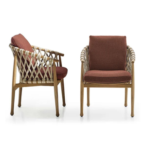 Sillón de Estilo Minimalista con Estructura de Madera y Cuerda, con Material de Madera de Teca para Decoración de Muebles del Hogar - Product Image 3