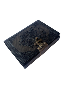 Charcoal Luna Moth Embossed Genuine Leather Gift Sewing Bound <b>Journal</b> Antique <b>Book</b> Shadows A5 Notebook Sketchbook Blank Diary - Product Image 2