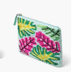 Monedero de Lujo Hecho a Mano con Cuentas de Hojas Tropicales para Mujer, Elegante Mini Cartera con Cierre, Estilo Veraniego para la Playa - Product Image 1