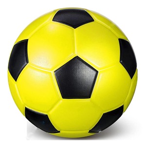 Balón de Fútbol Amarillo con Patrón de Pentágono Negro, Balón de Entrenamiento Resistente, Inflado, Embalaje de 0.4-0.45 kg - Product Image 3