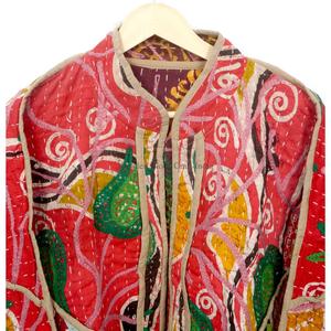 Indian Cotton Vintage Kantha <b>short</b> length <b>jacket</b> multicolor fashionable and stylish Autumn/Winter High Quality free size <b>Jacket</b> - Product Image 2
