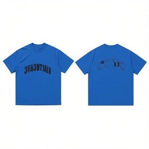 Camiseta de algodón de corte regular para hombre con estampado de letras en la parte delantera y trasera, cuello redondo, manga corta, estilo casual - Product Image 2
