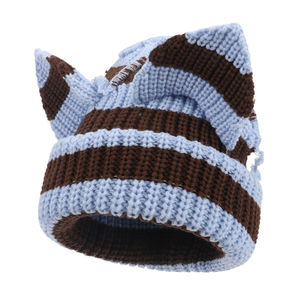 Gorro Unisex Reversible a Rayas, 100% Acrílico, Gorros Tejidos Cálidos y Transpirables, Impermeables, 100% Acrílico Jacquard - Product Image 2