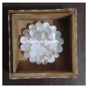 Hot Sale Round Shape White MOP Pearl Shell Mother of Pearl <b>Mirror</b> Set Gemstone <b>Acrylic</b> Boxes Eid Festival Giveaways - Product Image 3
