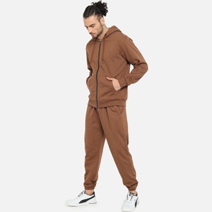 Ensemble de survêtement à capuche pour homme, tenue de sport deux pièces, veste zippée, taille élastique, séchage rapide, molleton doux en coton - Product Image 6